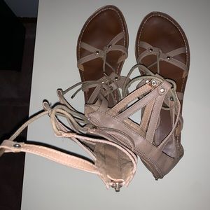 Strap up ankle sandals